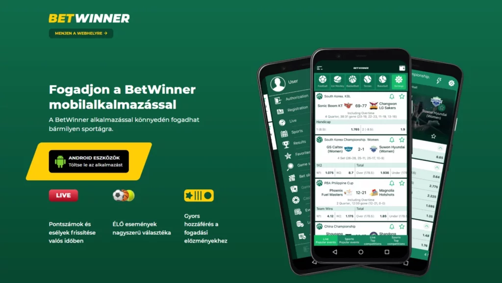 BetWinner mobilalkalmazás magyar játékosoknak