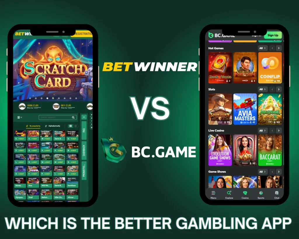 Mobile Experience of BC.Game and Betwinner